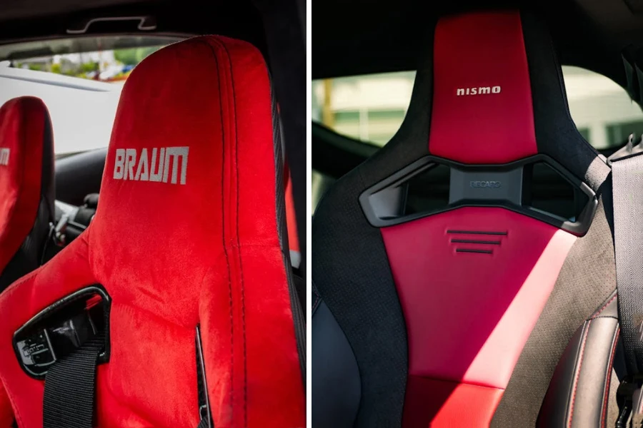 Microfiber fabric for racing bucket seats that can wick away moisture