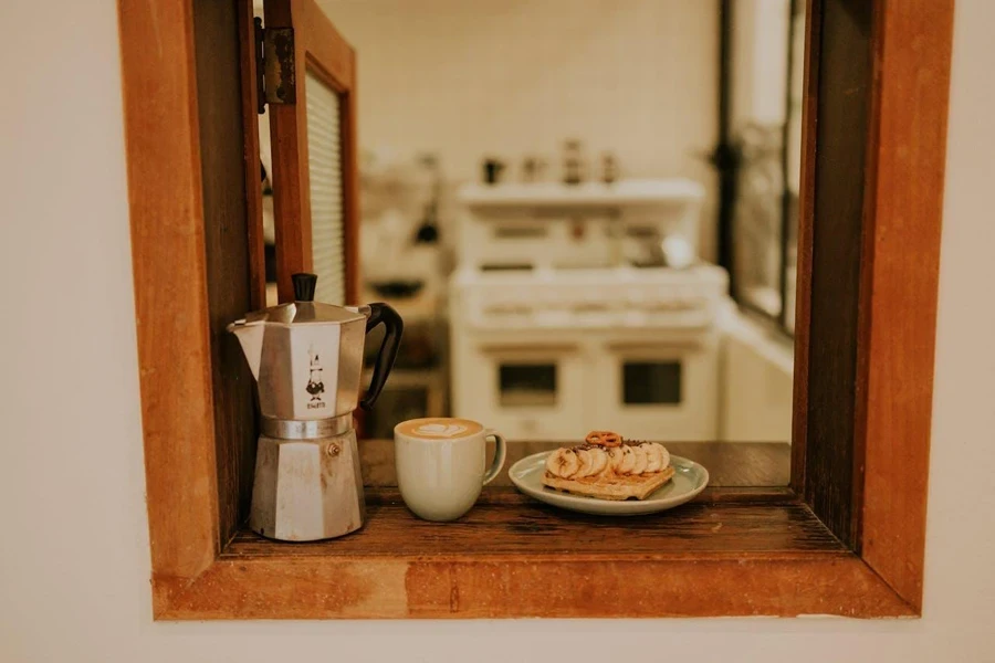 Natural home coffee station designs normally incorporate wooden elements