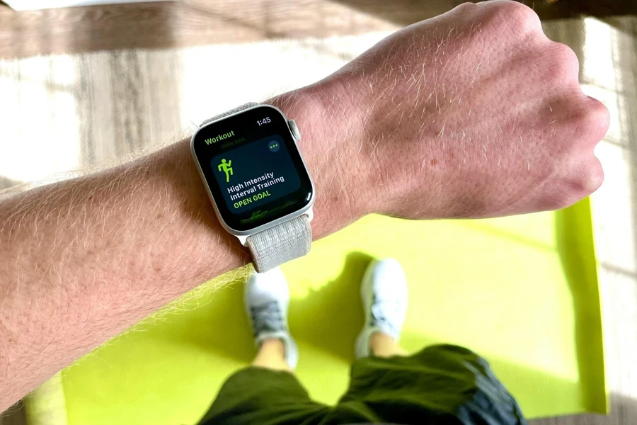 Person using their Apple Watch for fitness