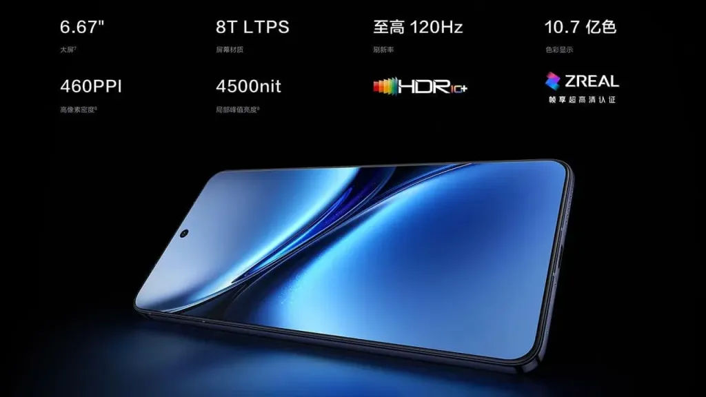 Screen details of Vivo X200