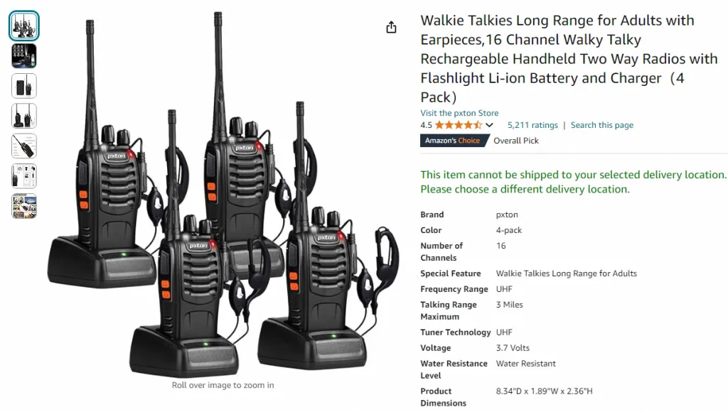 Screenshot of this product in Amazon