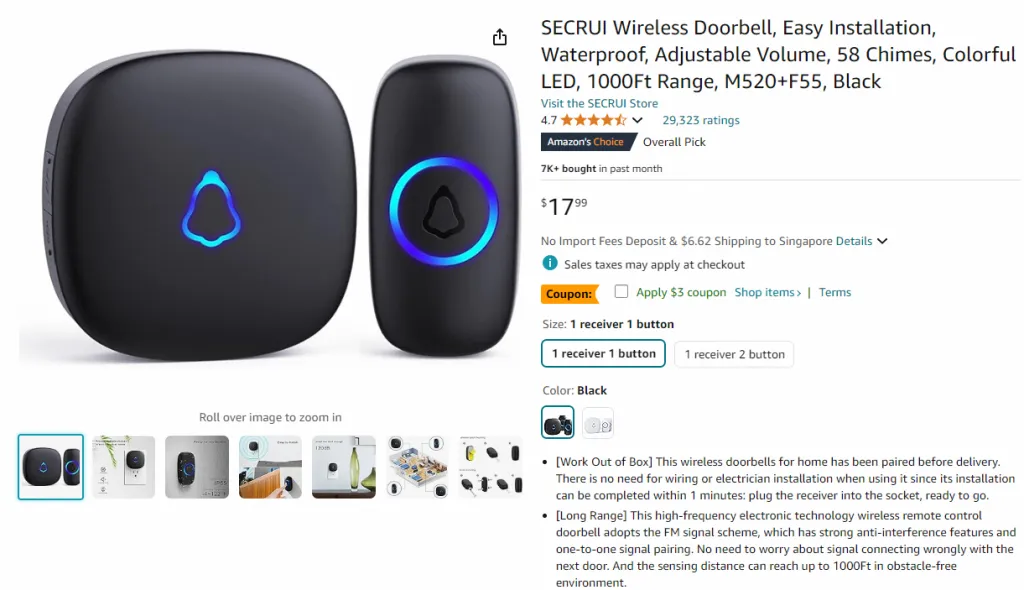 Screenshot of this product in Amazon