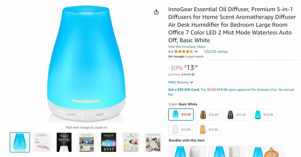 Screenshot of this product on Amazon