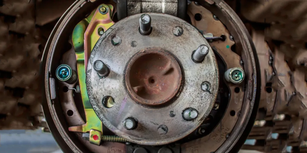 The inside of a brake drum