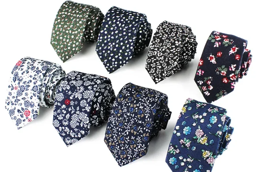 Wholesale Cotton Necktie Fancy Floral Tie for Men