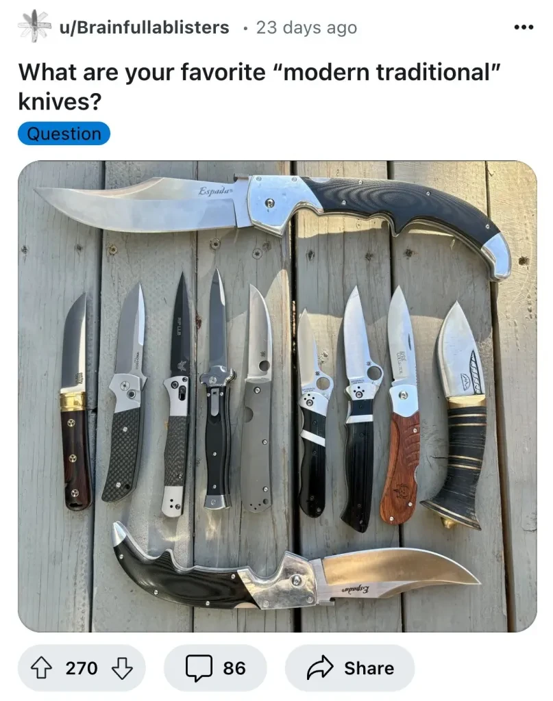 a discussion on modern traditional knives in r k