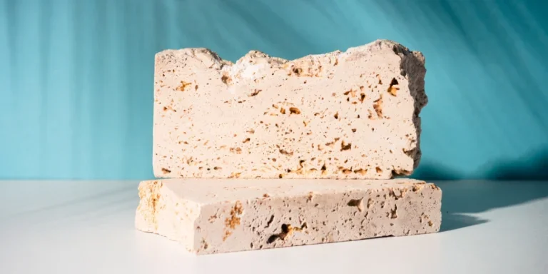 a piece of travertine stone