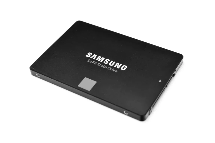 A Samsung SSD on a white background