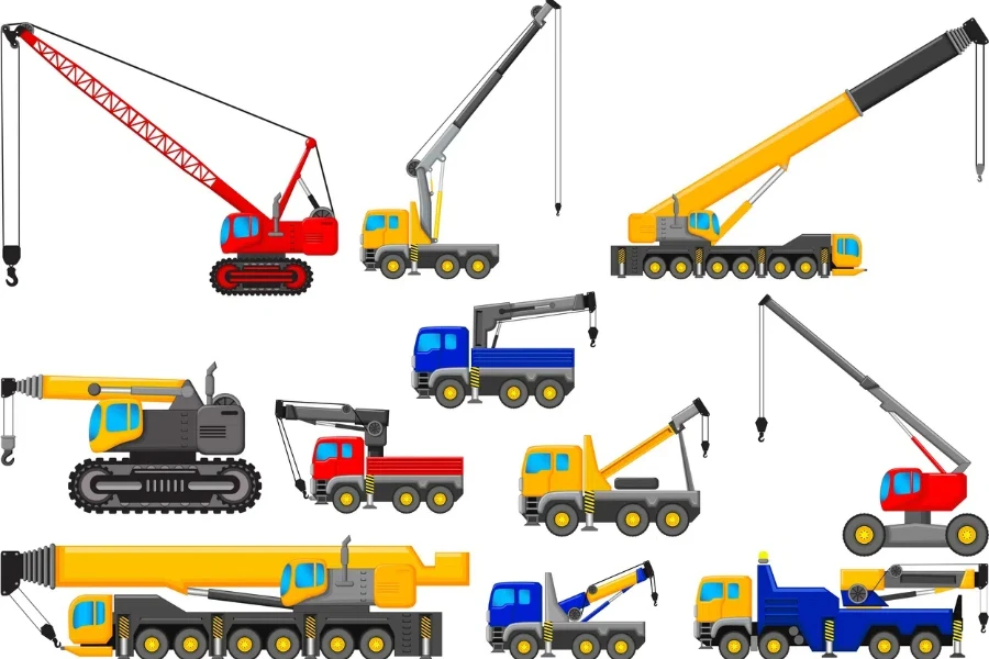 Collection of lifting crane for you design stock illustration