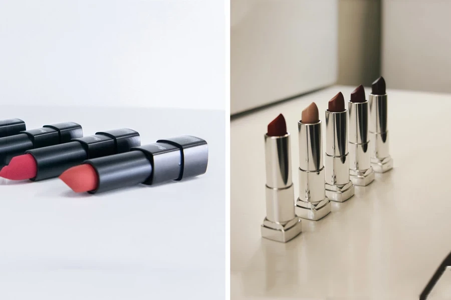 custom-made lipstick tubes with different finishes