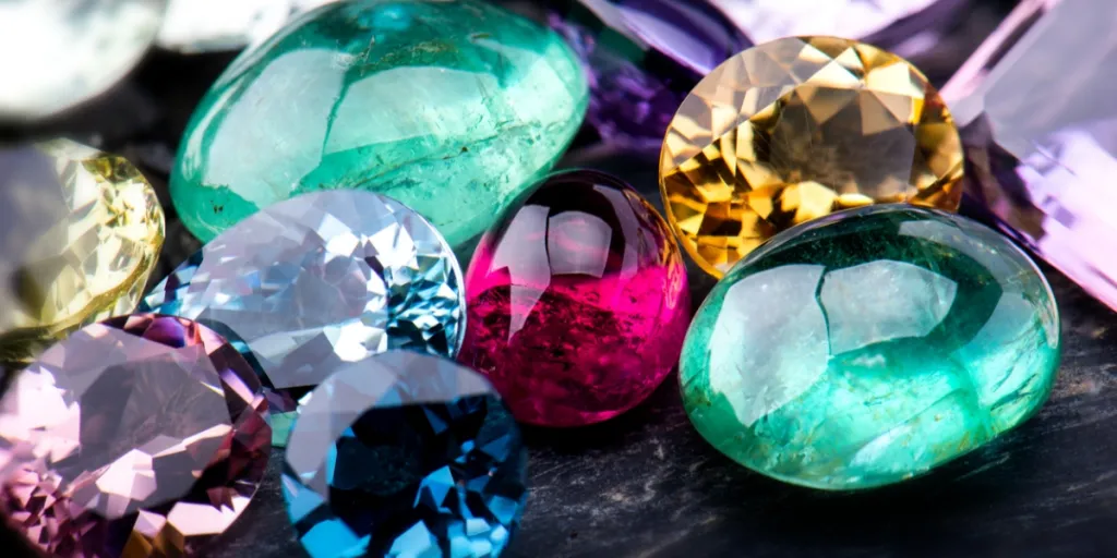 different gemstones in different colors