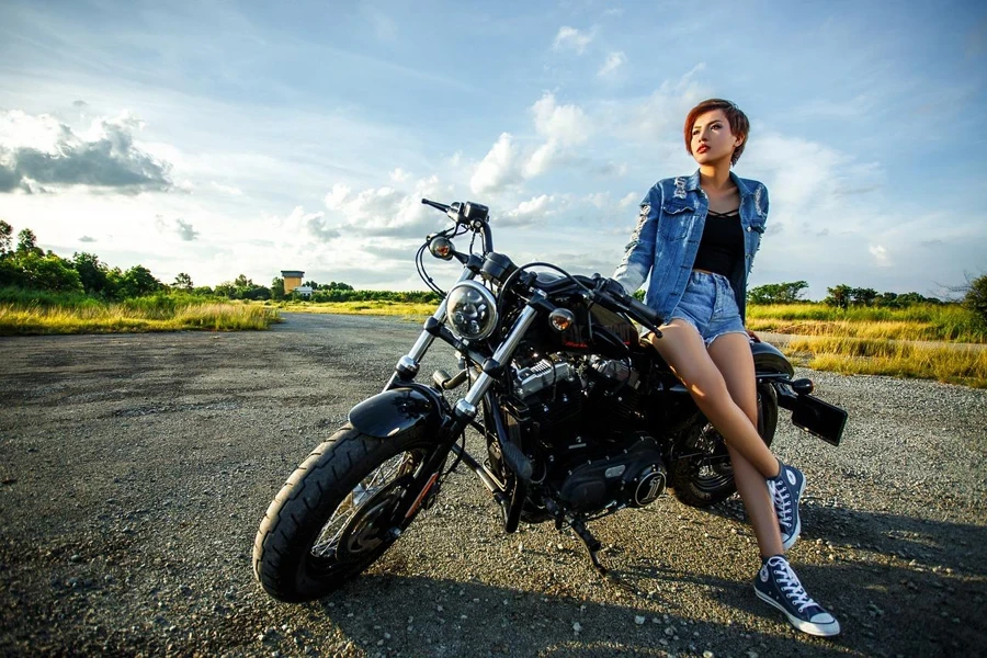 girl, motorbike, fashion