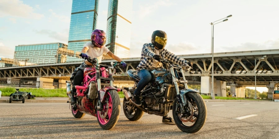 A Man and a Woman on Motorcycles