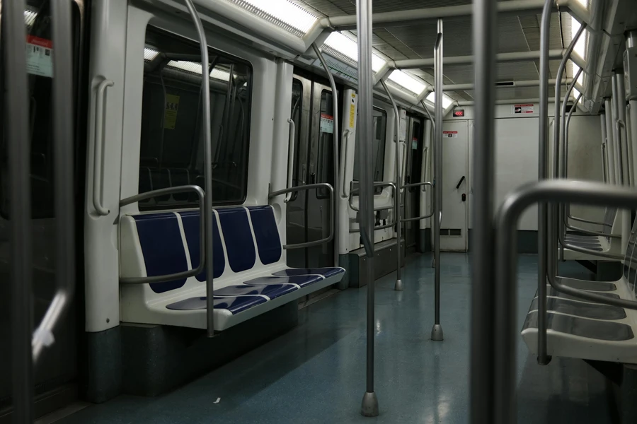 A Shot of an Interior of a Subway Wagon