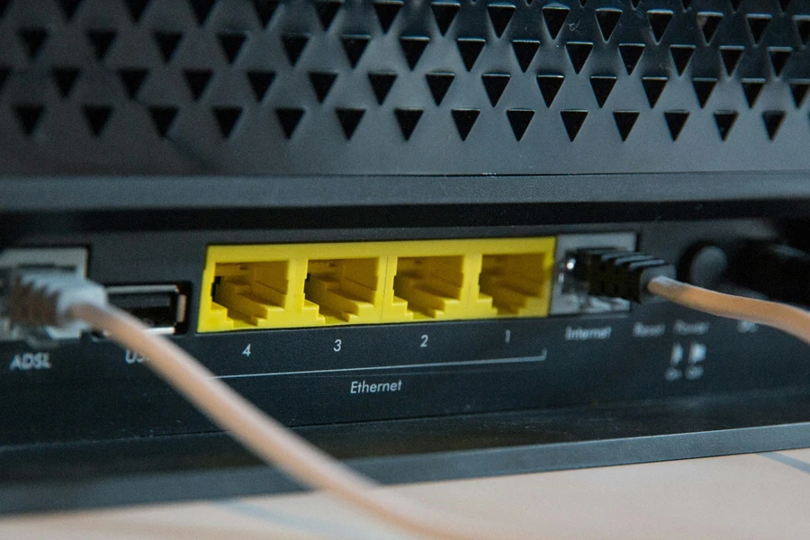 A close-up of a modem