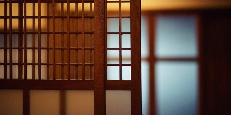 A close-up of a room divider