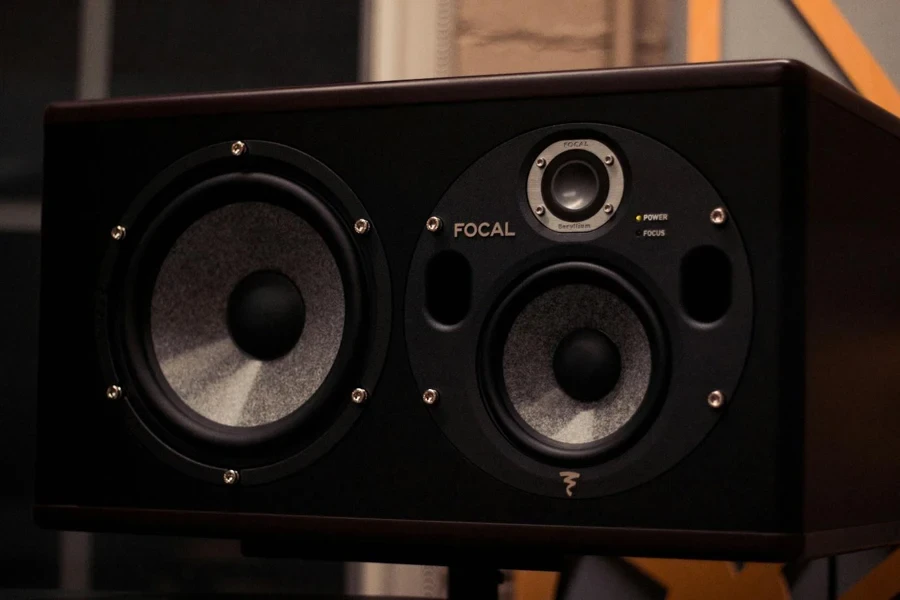 A close-up of a speaker