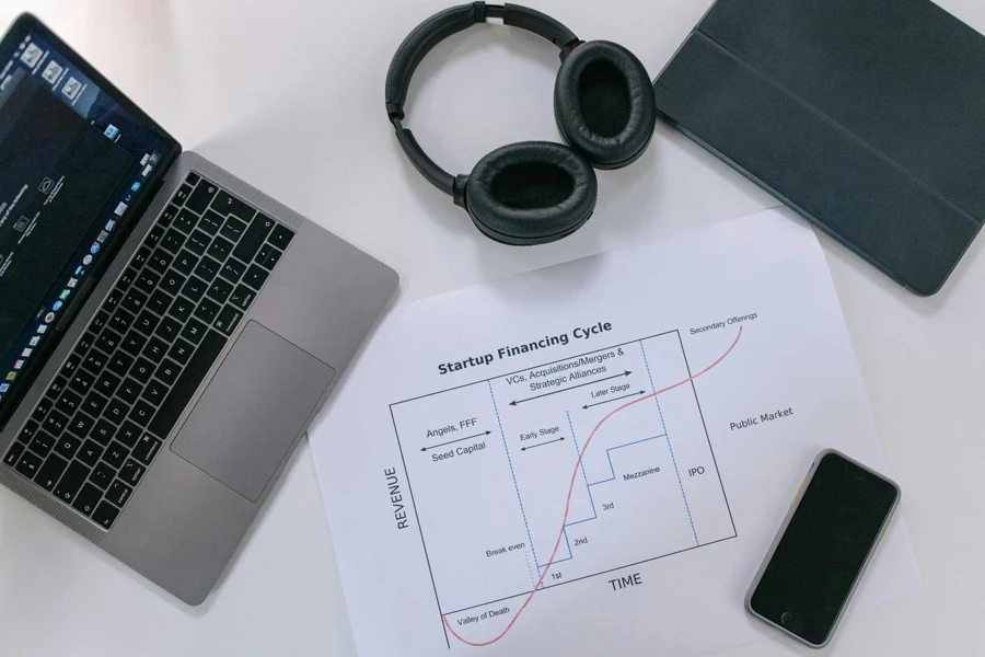 A computer and headphones on a table