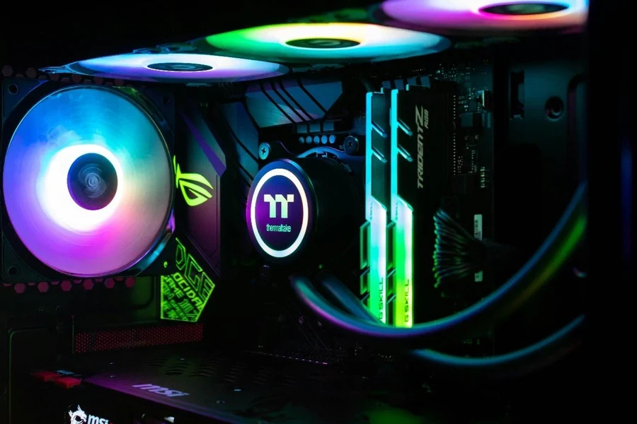 A group of colorful lights on a computer