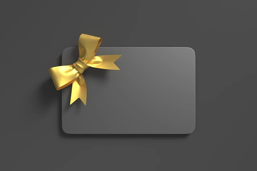 A mockup of a black gift card