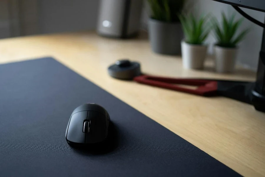 A mouse on a mouse pad