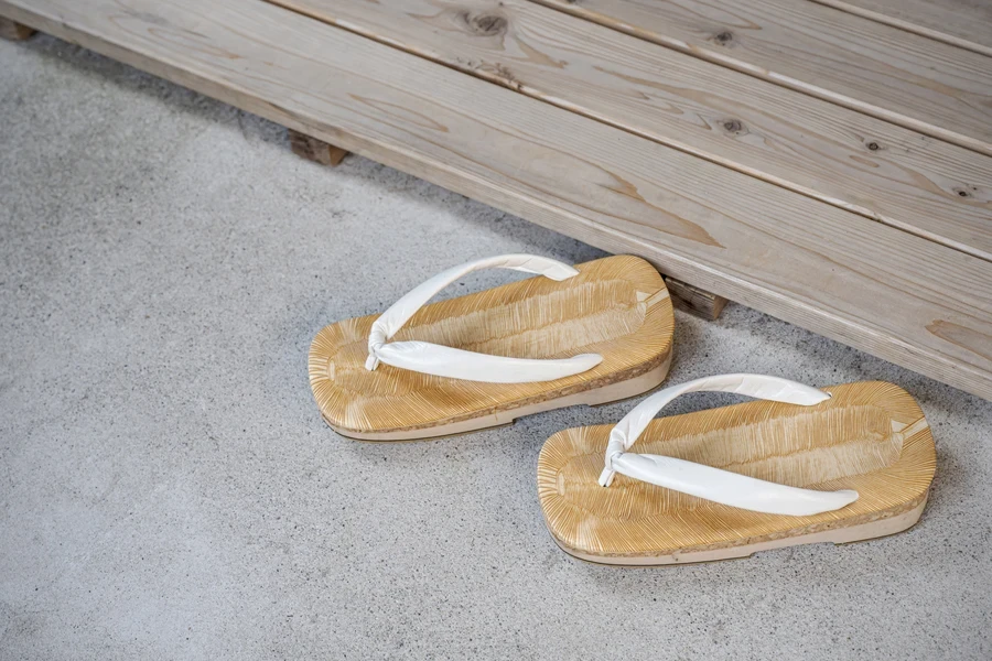 A pair of traditional house slippers