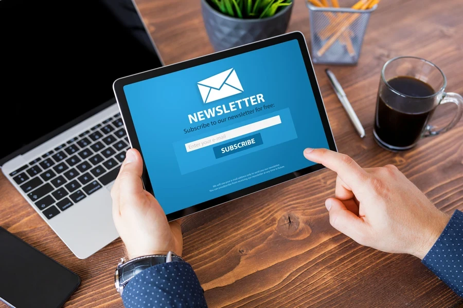 A person subscribing to a newsletter