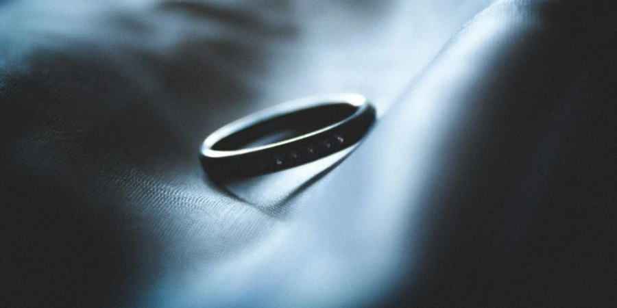 A ring on a fabric surface