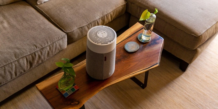 Air purifier in clean living room