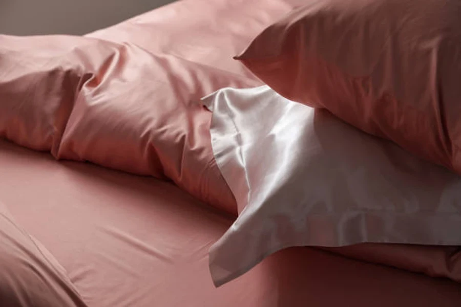 Bed with Beautiful Silk Linens