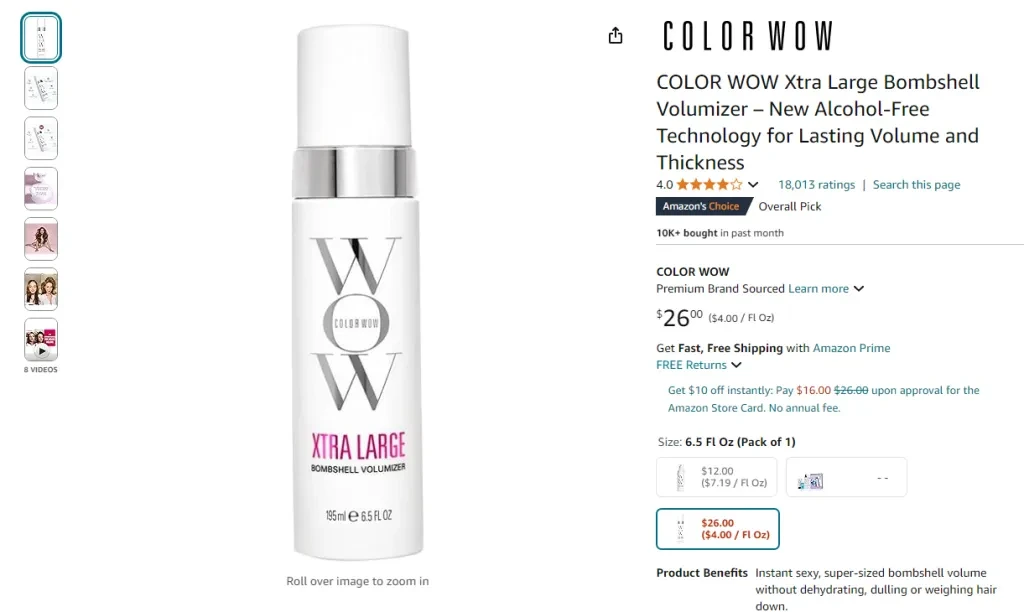 COLOR WOW Xtra Large Bombshell Volumizer