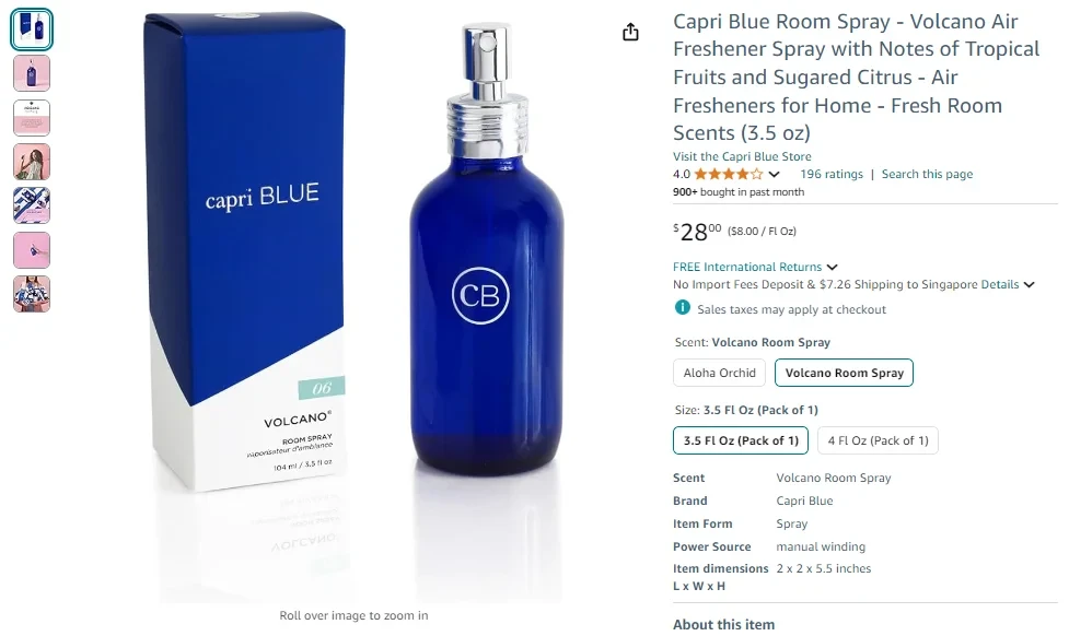 Capri Blue Room Spray - Volcano Air Freshener Spray