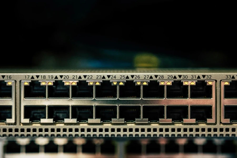 Close Up Photo of Network Switch