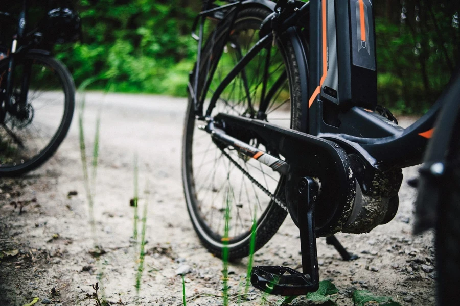 Close-Up Shot of a Black Bicycle