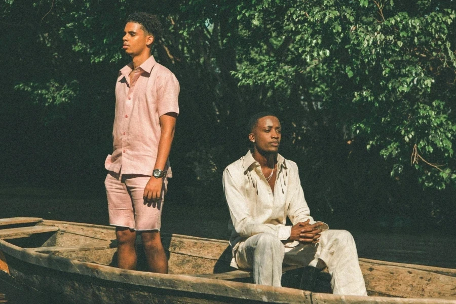 Close-up of Two Brothers on a Boat