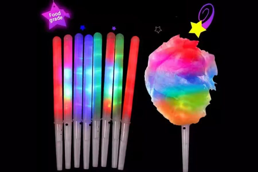 Colorful LED Glow Sticks Cotton Candy Cones