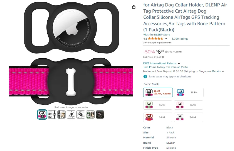 DLENP Airtag Dog Collar Holder