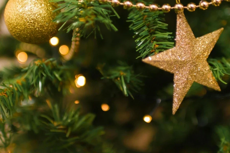 Decoration Star on Christmas Tree