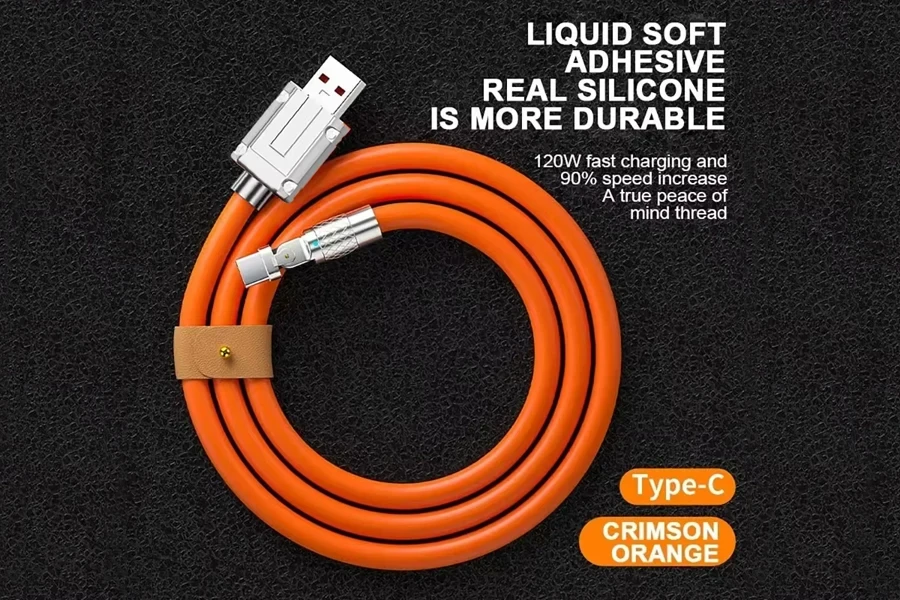 EONLINE 120W Super Fast Charge Cable Liquid Silicone for Huawei Xiaomi Samsung