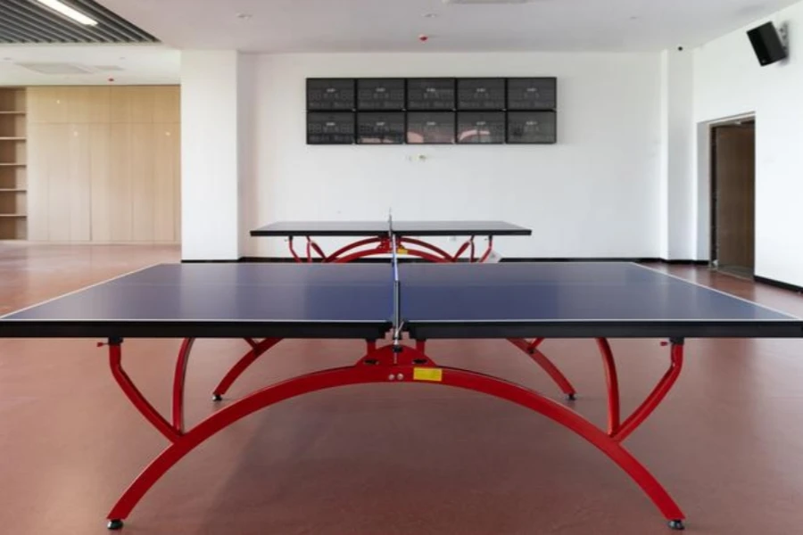 Empty and bright indoor table tennis room