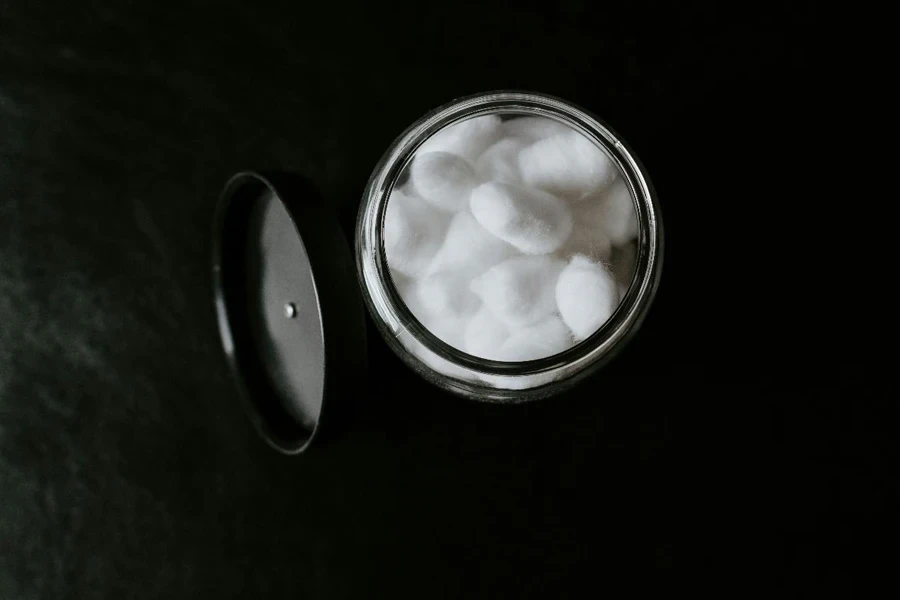 Jar of cotton balls