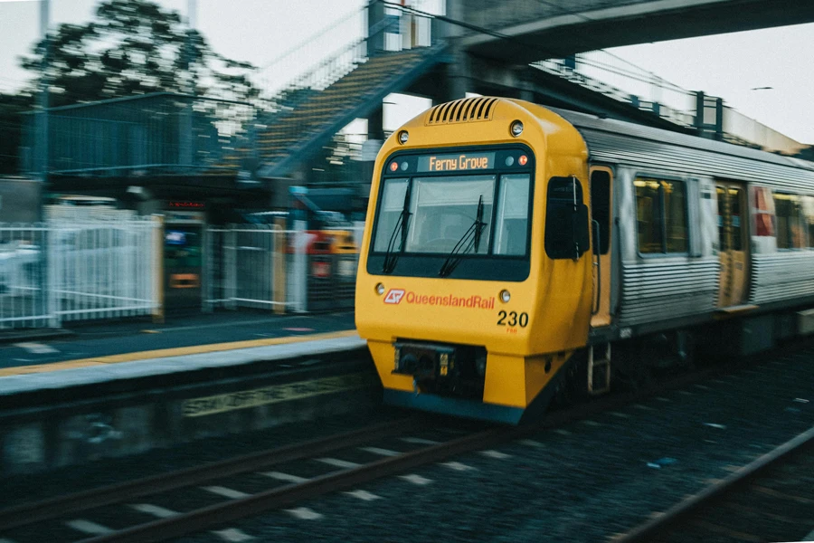 Moving Train Under an Overpass