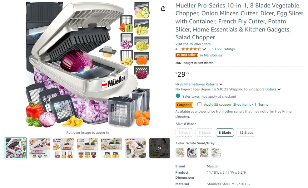 Mueller Pro-Series 10-in-1 Vegetable Chopper