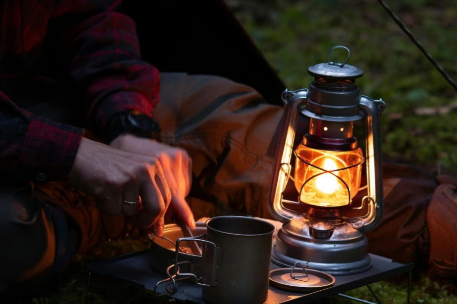 Person Sitting at Camping