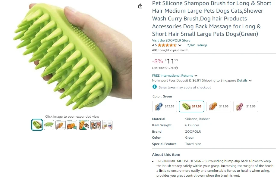 Pet Silicone Shampoo Brush for Long & Short Hair