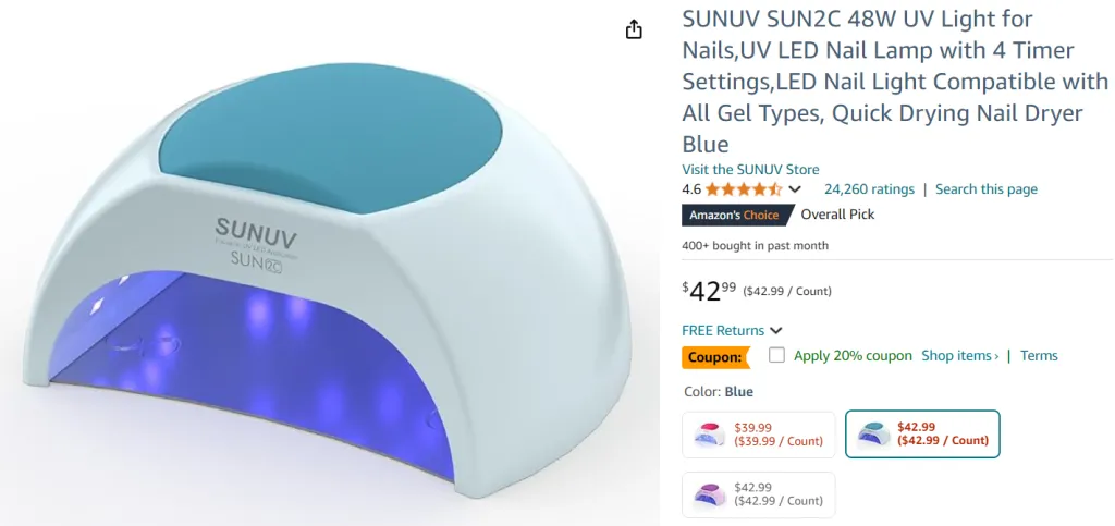 SUNUV SUN2C 48W UV Light for Nails