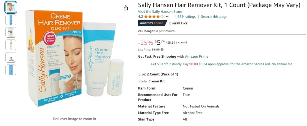 Sally Hansen Hair Removal Cream