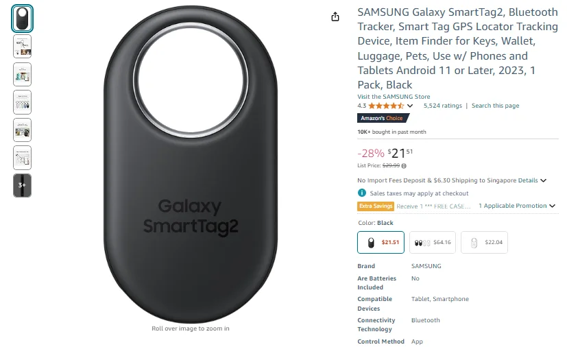 Samsung Galaxy SmartTag2 Bluetooth Tracker