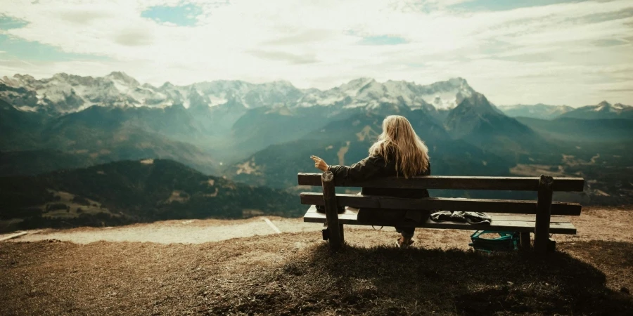 Woman Sitting on Bench