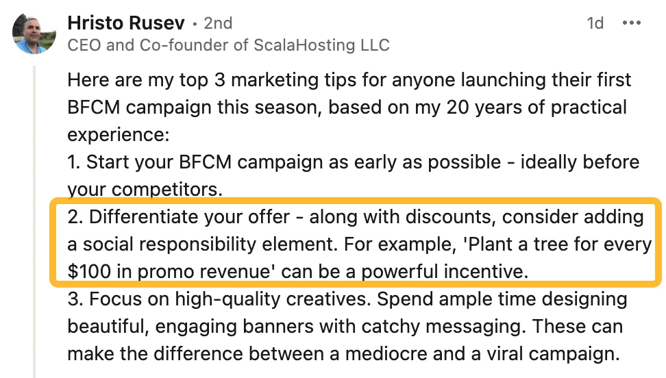 hristo rusevs linkedin comment here are my top 3